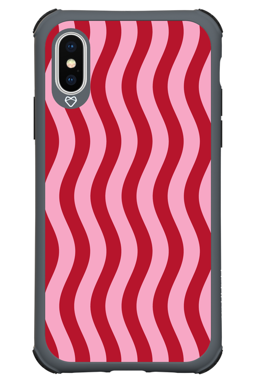 Pink and Red Waves 2.0 - Apple iPhone XS