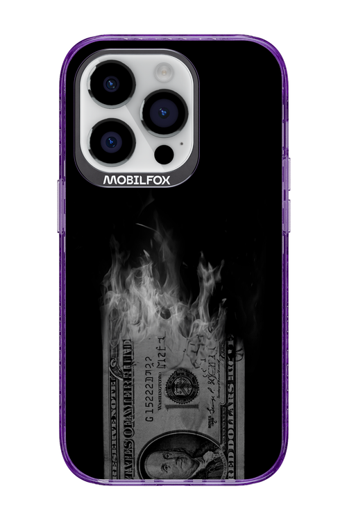 Money Burn B&W - Apple iPhone 14 Pro