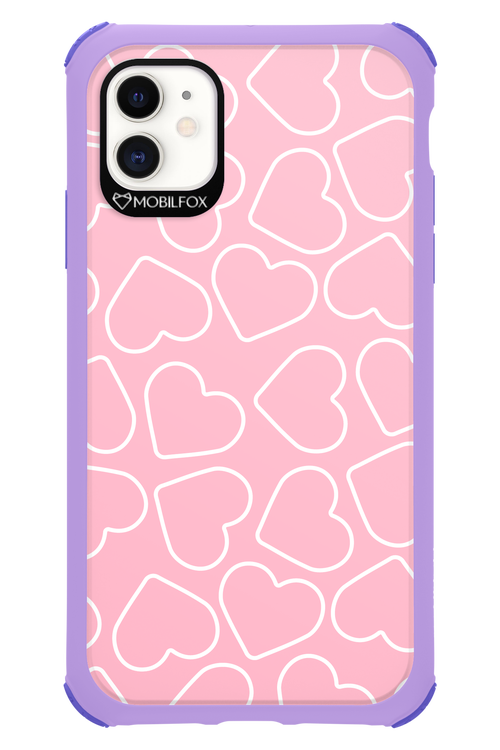 Line Heart Pink - Apple iPhone 11