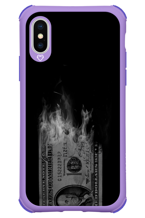 Money Burn B&W - Apple iPhone XS