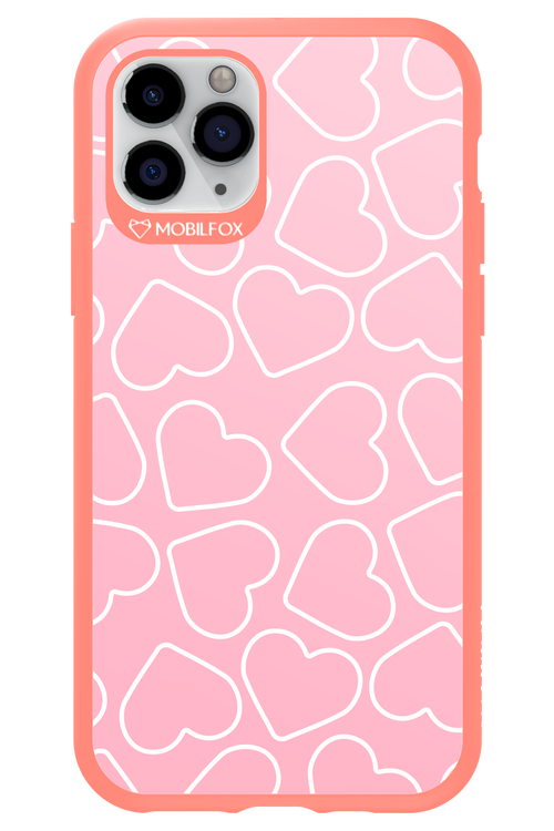 Line Heart Pink - Apple iPhone 11 Pro