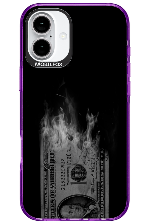 Money Burn B&W - Apple iPhone 16 Plus