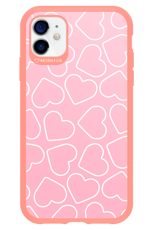 Line Heart Pink - Apple iPhone 11