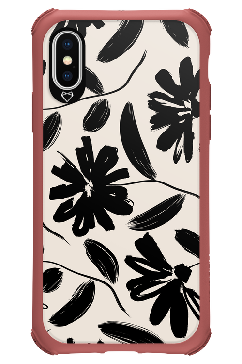 Monochrome Flowerss 2.0 - Apple iPhone XS