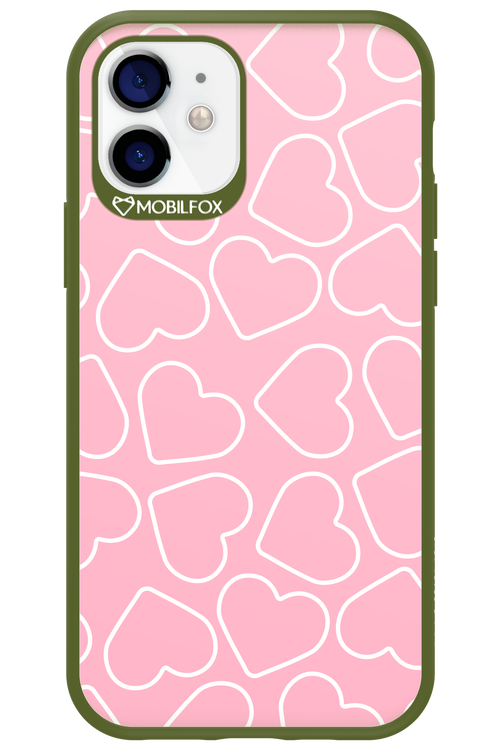 Line Heart Pink - Apple iPhone 12