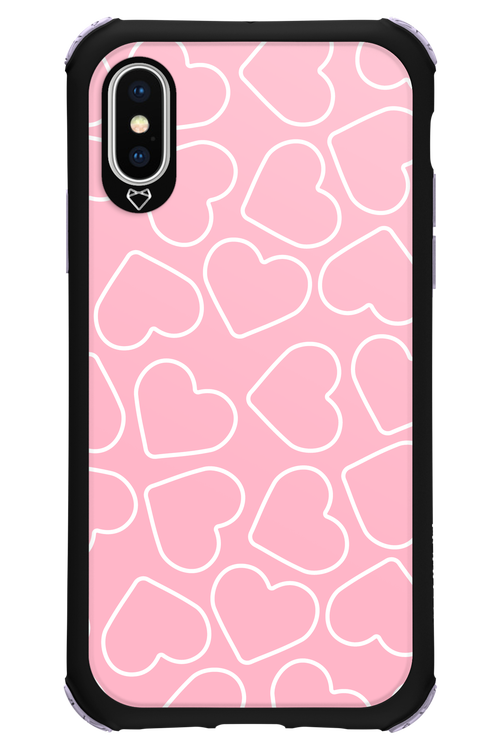 Line Heart Pink - Apple iPhone XS