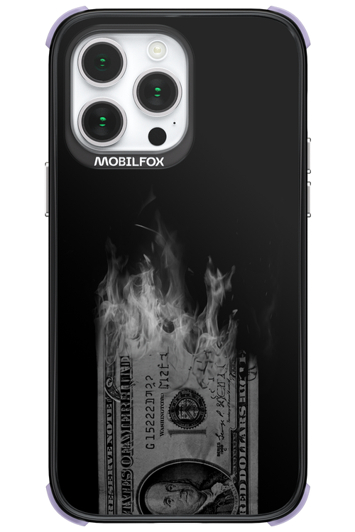 Money Burn B&W - Apple iPhone 14 Pro Max