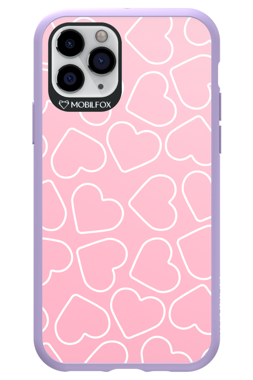 Line Heart Pink - Apple iPhone 11 Pro