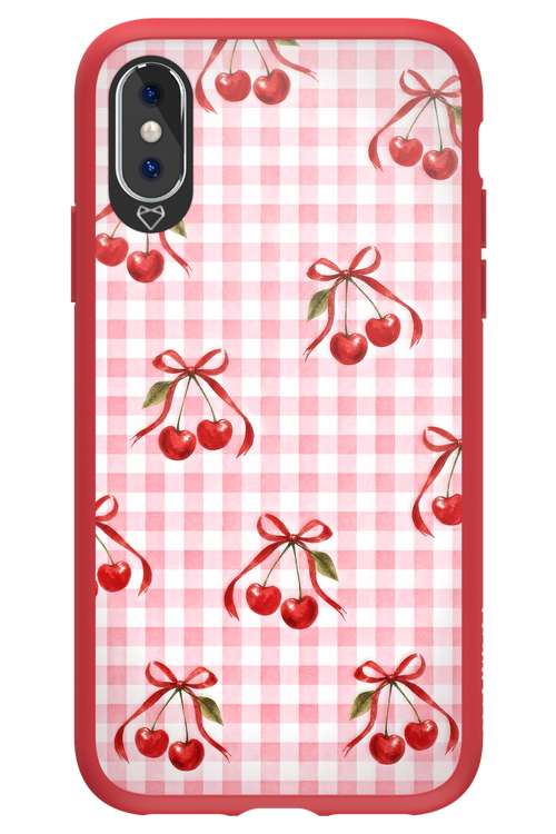 Pink Cherry Checked 2.0 - Apple iPhone XS