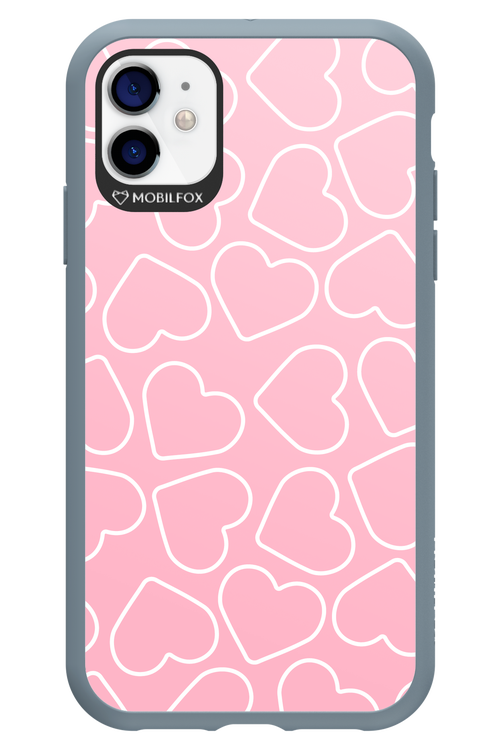 Line Heart Pink - Apple iPhone 11