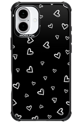 Monochrome Hearts 2.0 - Apple iPhone 16 Plus
