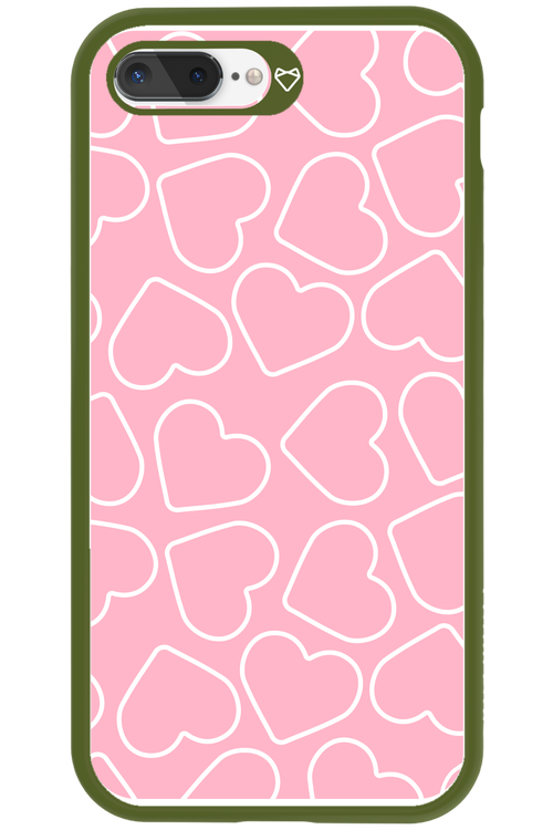 Line Heart Pink - Apple iPhone 8 Plus