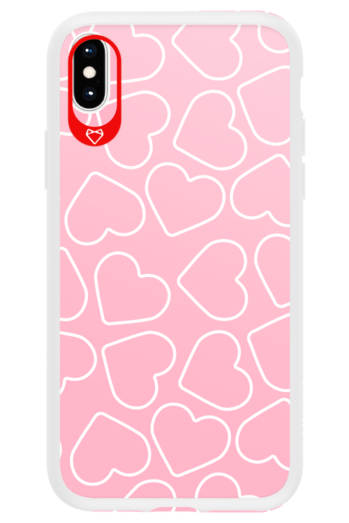 Line Heart Pink - Apple iPhone XS