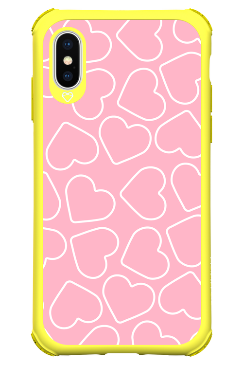 Line Heart Pink - Apple iPhone XS