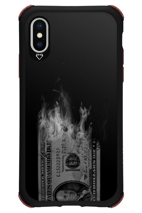 Money Burn B&W - Apple iPhone XS