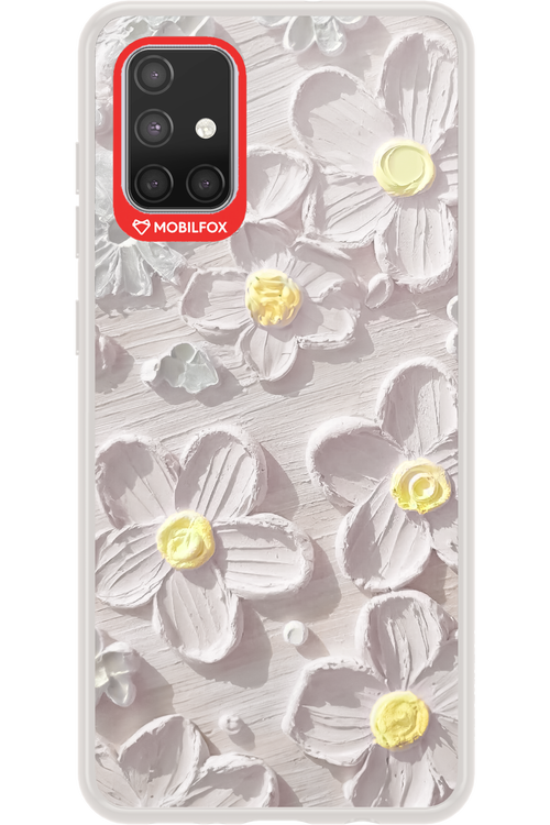 White Flowers - Samsung Galaxy A71