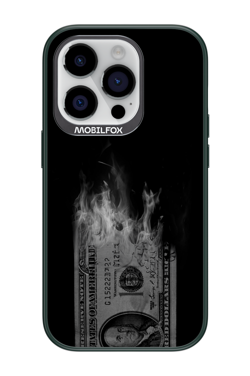 Money Burn B&W - Apple iPhone 14 Pro
