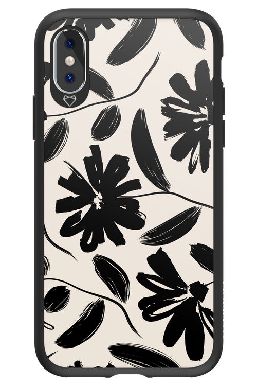 Monochrome Flowerss 2.0 - Apple iPhone X