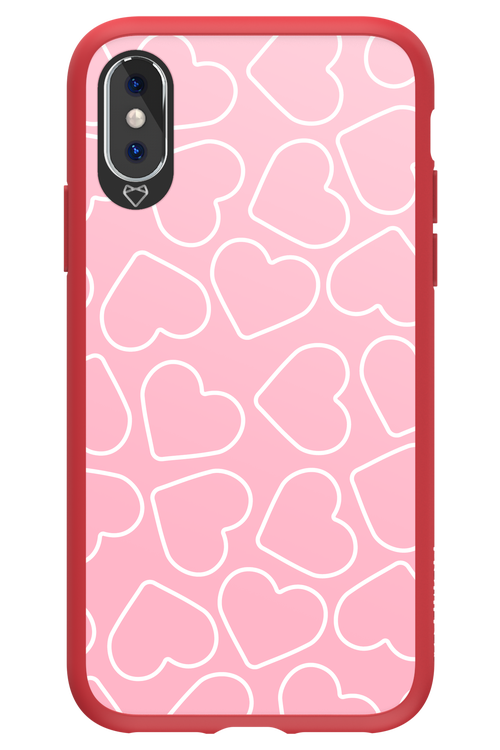 Line Heart Pink - Apple iPhone XS