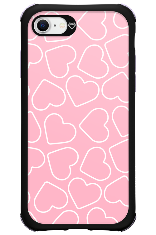 Line Heart Pink - Apple iPhone SE 2020