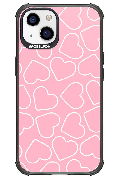 Line Heart Pink - Apple iPhone 13