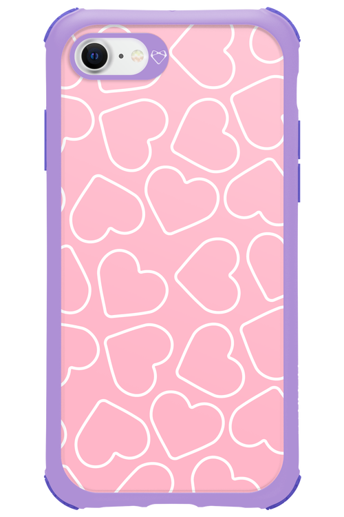 Line Heart Pink - Apple iPhone SE 2020