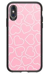 Line Heart Pink - Apple iPhone XS