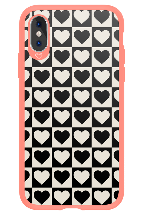 Checkered Heart - Apple iPhone XS