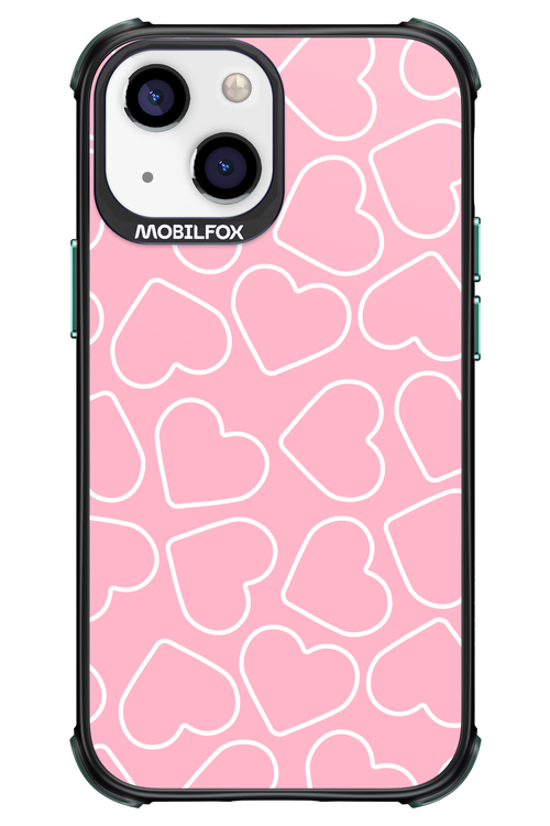 Line Heart Pink - Apple iPhone 13 Mini