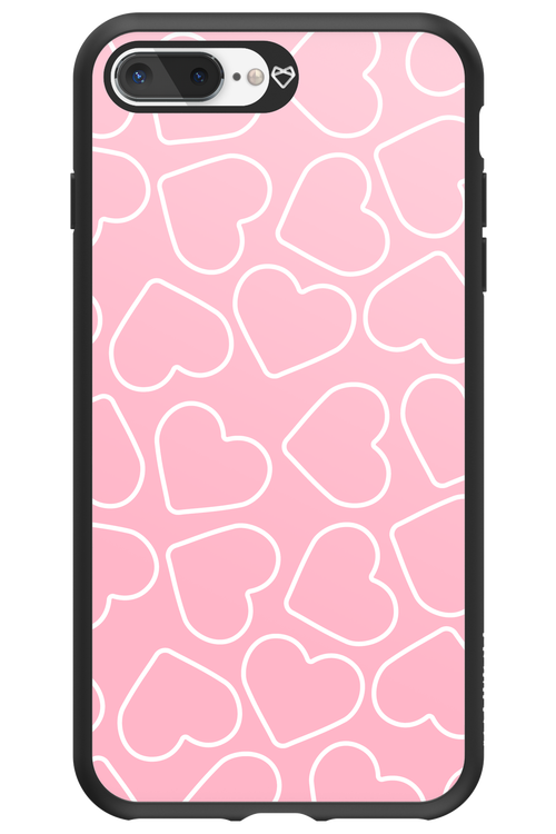 Line Heart Pink - Apple iPhone 8 Plus