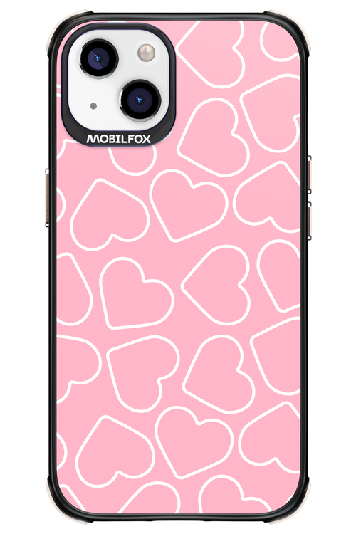 Line Heart Pink - Apple iPhone 13