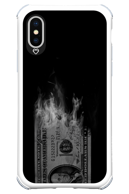 Money Burn B&W - Apple iPhone XS