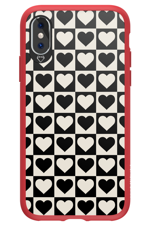 Checkered Heart - Apple iPhone XS