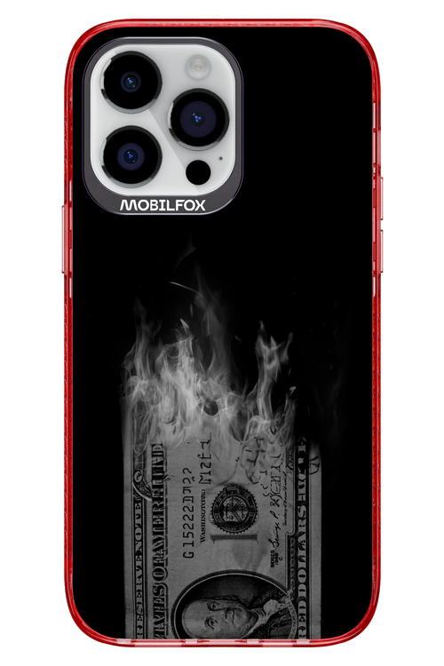 Money Burn B&W - Apple iPhone 14 Pro Max