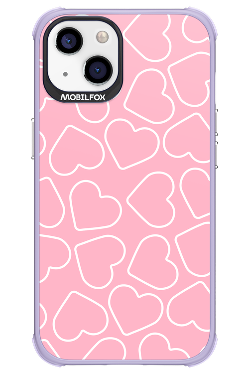 Line Heart Pink - Apple iPhone 13