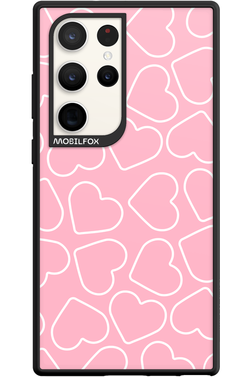 Line Heart Pink - Samsung Galaxy S23 Ultra